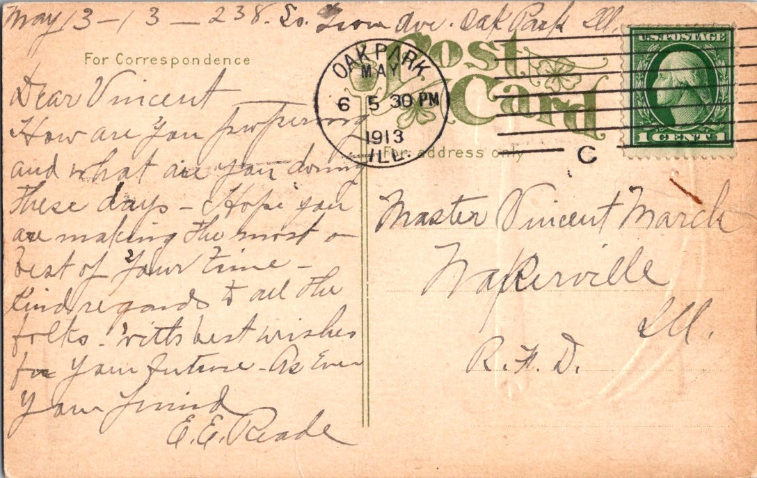 Vintage Postcard Birthday Greeting From A True Friend Posted 1913 US One Cent