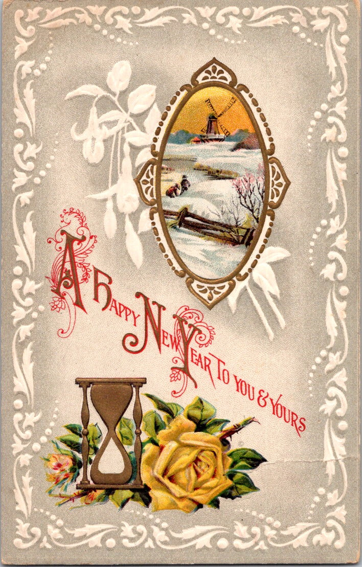 Vintage Postcard A Happy New Year To You And Yours Posted 1912 US One Cent