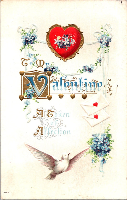 Vintage Postcard A Token Of Affliction To My Valentine Posted 1918 One Cent