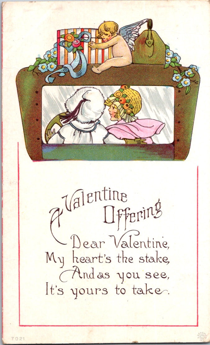 Vintage Postcard A Valentine Offering Posted 1919 US Postage Two Cents