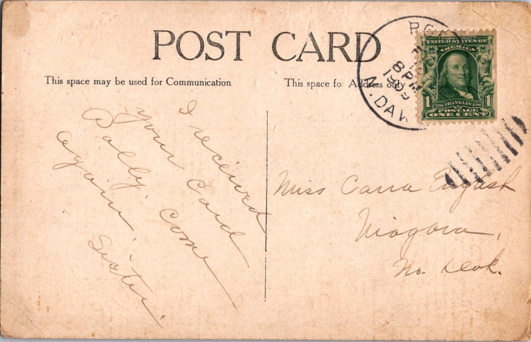 Vintage Postcard Hearts To My Valentine Posted 1909 US Postage One Cent