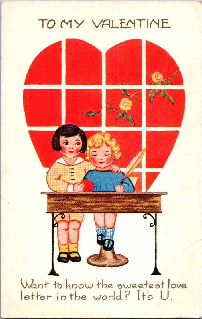 Vintage Postcard To My Valentine Sweetest Love Letter In The World Unposted