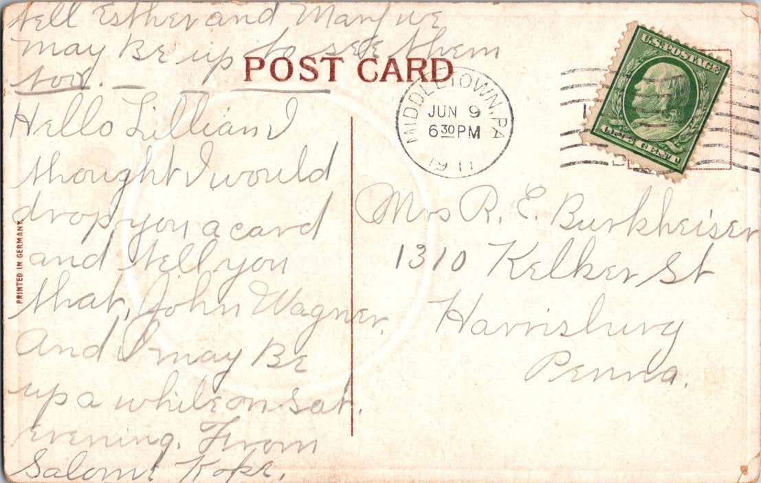 Vintage Postcard A Hearty Congratulations Posted 1911 US Postage One Cent