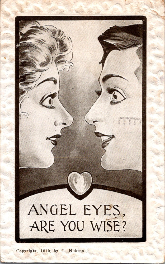 Vintage Postcard Angel Eyes Are You Wise Posted 1915 US Postage One Cent