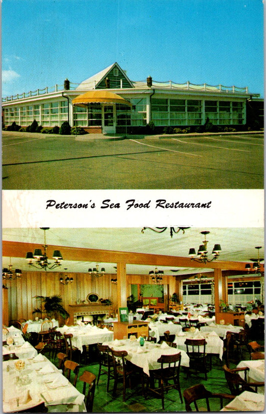 Vintage Postcard Peterson's Seafood Restaurant The Sea Shell New Jersey Unposted