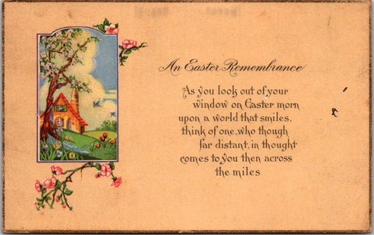 Vintage Postcard A Beautiful Easter Remembrance Unposted