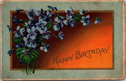 Vintage Postcard Flowers Happy Birthday Greetings Posted 1910 US One Cent