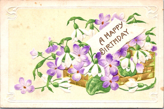 Vintage Postcard A Happy Birthday Posted 1910 US Postage One Cent