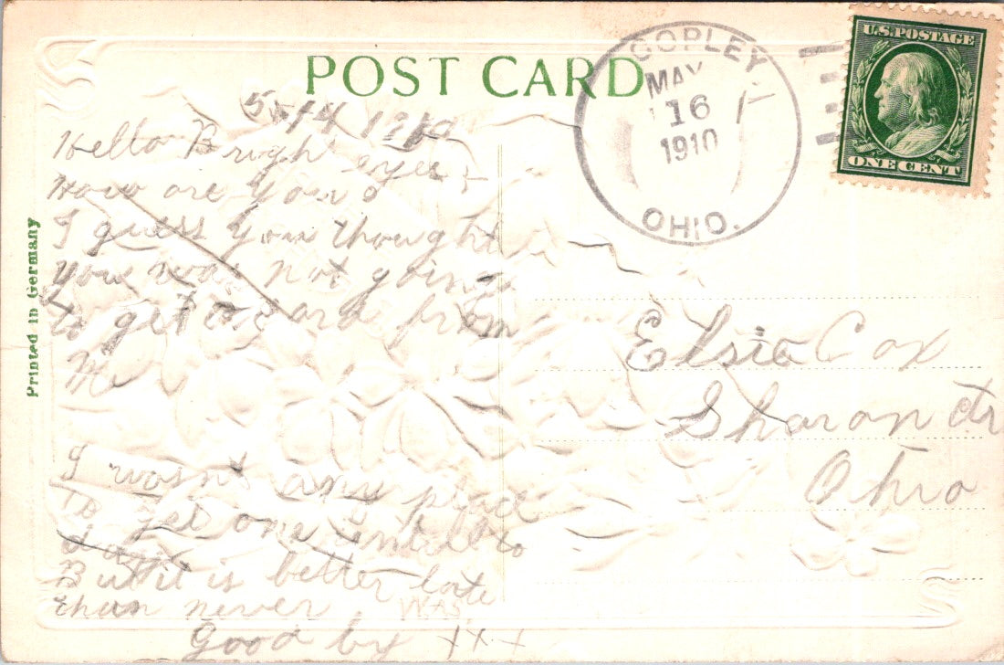 Vintage Postcard A Happy Birthday Posted 1910 US Postage One Cent