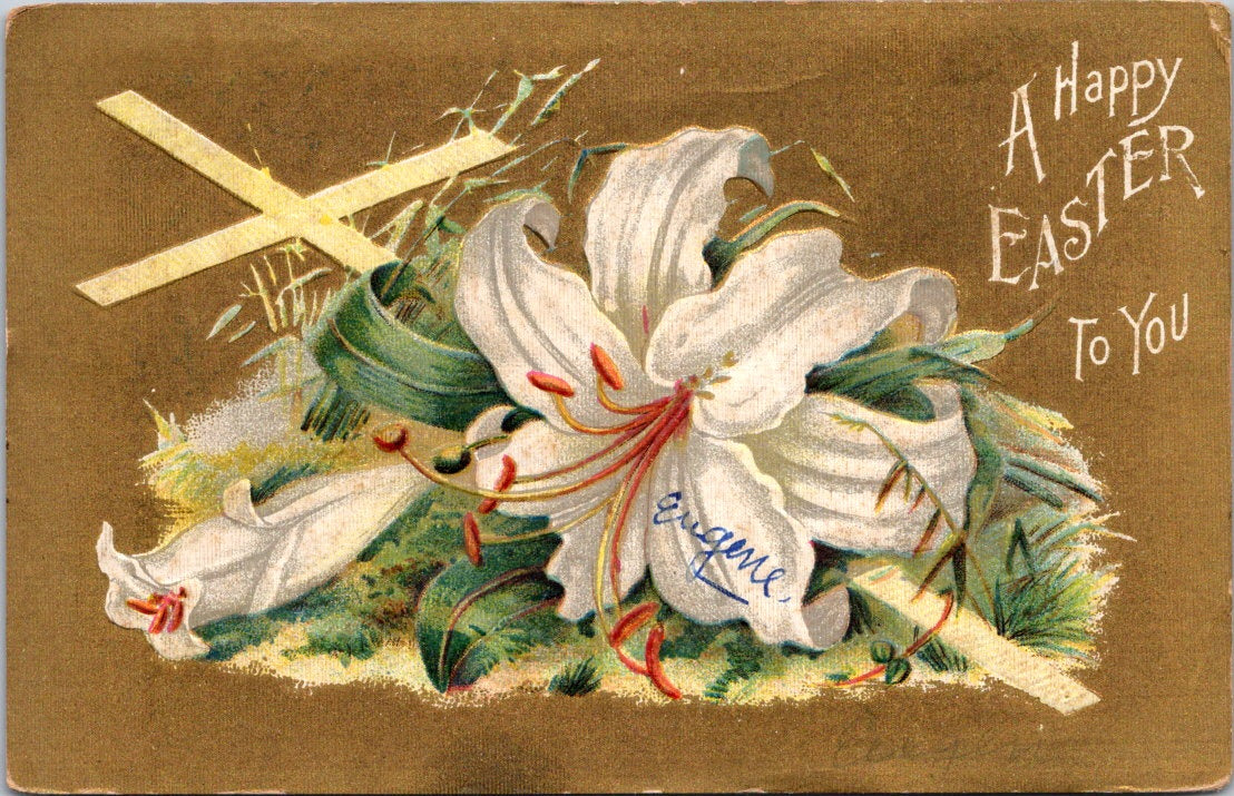 Vintage Postcard A Happy Easter To You Greetings Posted 1911 US One Cent