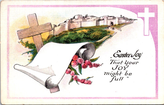 Vintage Postcard Easter Joy That Your Joy Might Be Full Greetings Unposted