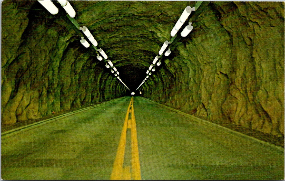 Vintage Postcard Wyoming's Longest Tunnel Cody Road To Yellow Stone Park