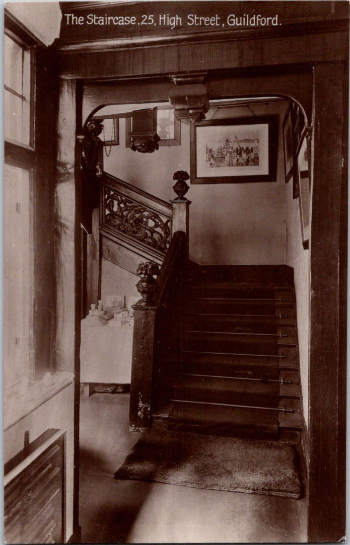 Vintage Postcard The Staircase 25 High Street Guildford United Kingdom Unposted