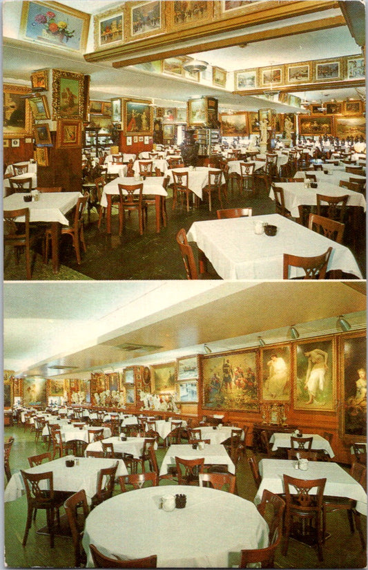 Vintage Postcard Interior Of Views Showing Paintings Haussner Restaurant