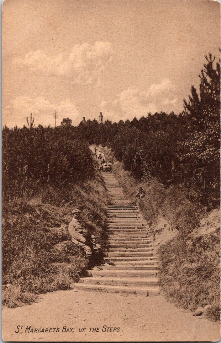 Vintage Postcard Saint Margaret's Bay Up The Steps United Kingdom Unposted