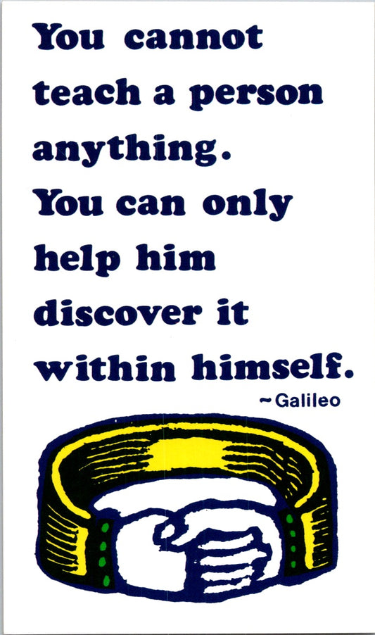 Vintage Postcard You Cannot Teach A Person Anything Quotes Galileo Galilei