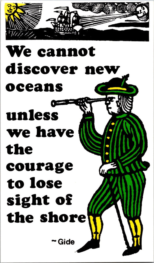 Vintage Postcard We Cannot Discover New Oceans Quotes Andre Gide Unposted