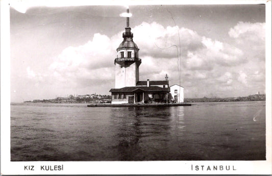 Vintage Postcard Panoramic View Of Maiden Tower Istanbul Turkey Unposted
