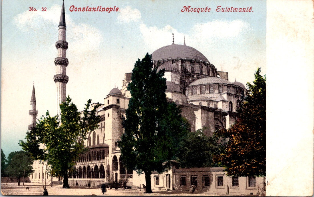 Vintage Postcard Suleymaniye Mosque Constantinople Istanbul Turkey Unposted