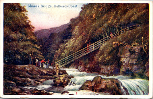 Vintage Postcard Miners Bridge Betws-y-Coed Wales United Kingdom Unposted