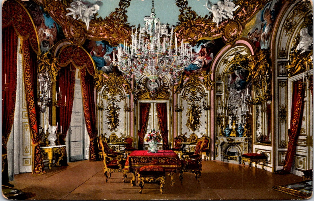 Vintage Postcard Schloss Herrenchiemsee Speisezimmer The Dining Room Unposted