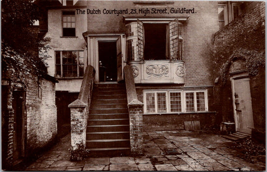 Vintage Postcard The Dutch Courtyard 25 High Street Guildford England Unposted