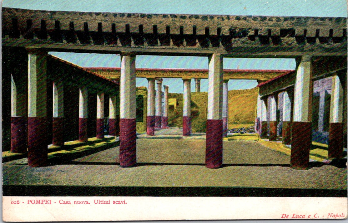 Vintage Postcard Last Excavation New House Casa Nuova Ultimi Scavi Pompei Italy