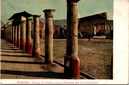 Vintage Postcard The Columns Of The Stabian Baths Gymnasium Pompeii Italy