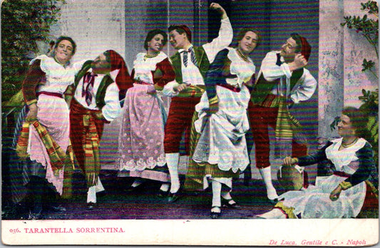 Vintage Postcard Tarantella Sorrentina De Luca Gentile Naples Italy Unposted