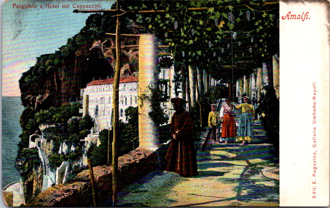 Vintage Postcard Pergolato e Hotel del Cappuccini Amalfi Italy Unposted