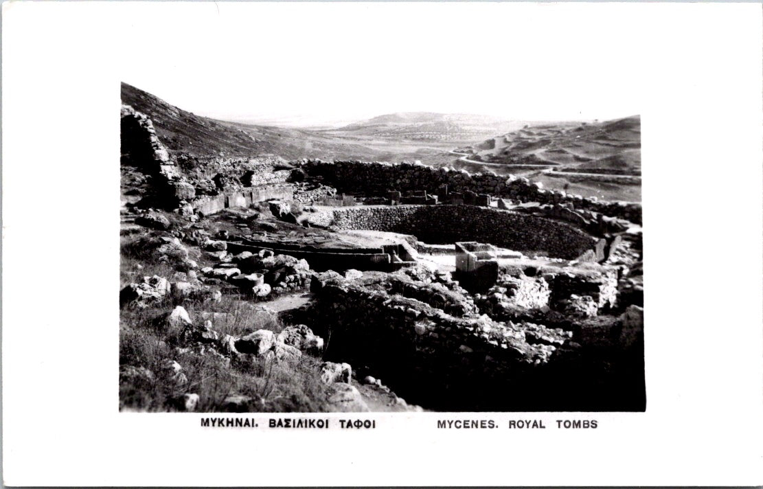 Vintage Postcard Mycenes Royal Tom Mykhnai Archaeological Site Of Mycenae