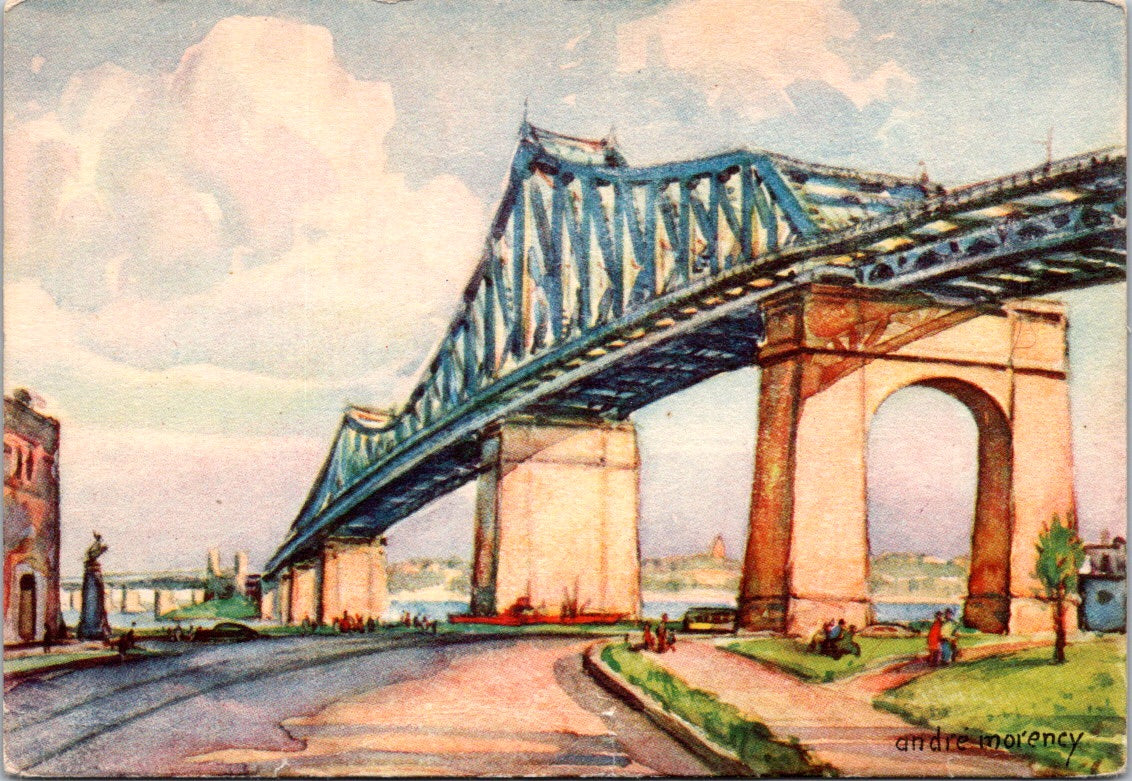 Vintage Postcard The Jacques Cartier Bridge Montreal Canada Unposted