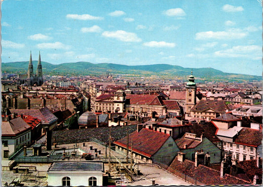 Vintage Postcard Panorama Of Votivkirche And View Of The Kahlenberg Unposted