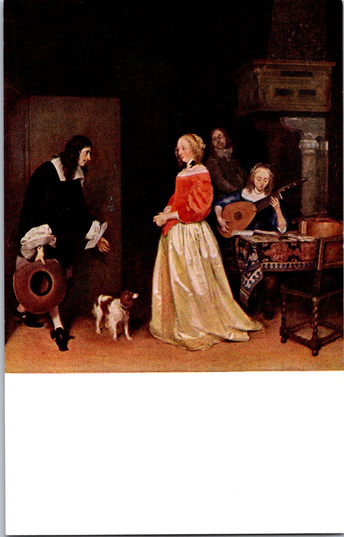 Vintage Postcard The Suitors Visit By Ter Borch National Gallery Of Art Unposted