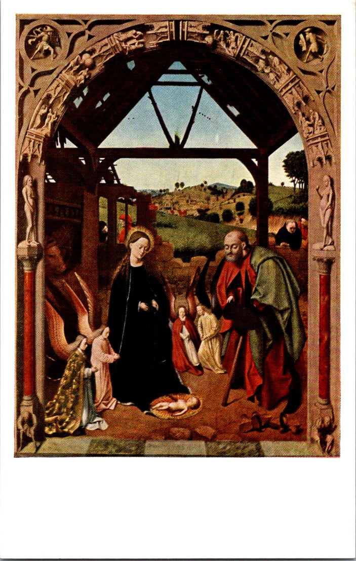 Vintage Postcard The Nativity By Petrus Christus Mellon Collection Unposted