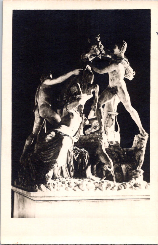 Vintage Postcard Farnese Bull Polonius And Tauriscus Of Rhodis Italy Unposted