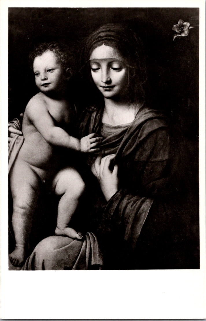 Vintage Postcard The Virgin With The Son Bernardino Luini Naples National Museum