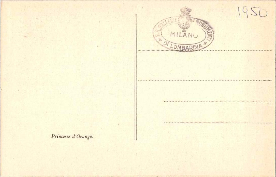 Vintage Postcard Princess Of Orange Van Dyk Pinacoteca di Brera Italy Unposted