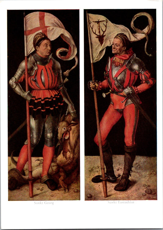 Vintage Postcard Saint Eustace Saint George The Paumgartner Atar Albrecht Dürer