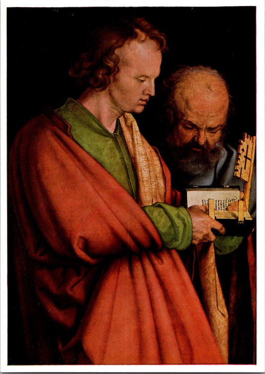 Vintage Postcard Saint John The Baptist And Peter Detail From The Four Apostles