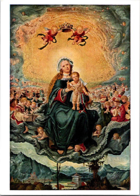 Vintage Postcard Mary With The Child In Glory Albrecht Altdorfer Germany