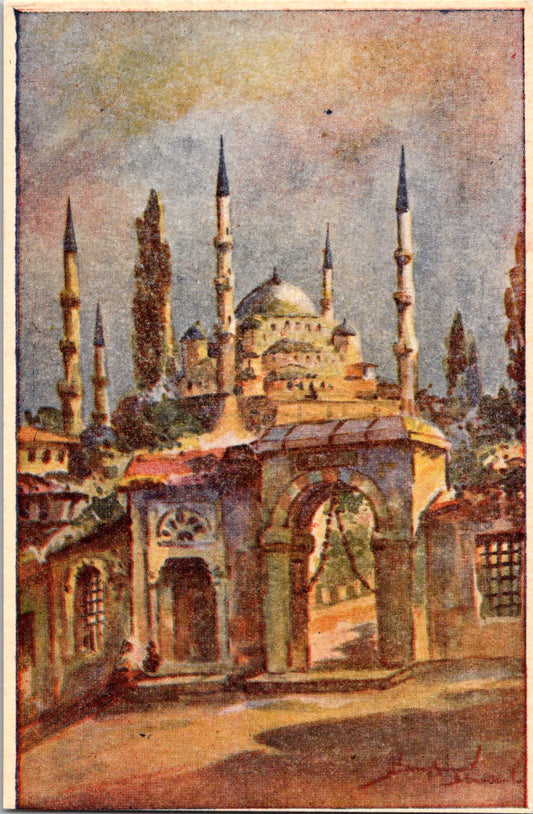 Vintage Postcard Sultan Ahmed Mosque The Blue Mosque Istanbul Turkey Unposted