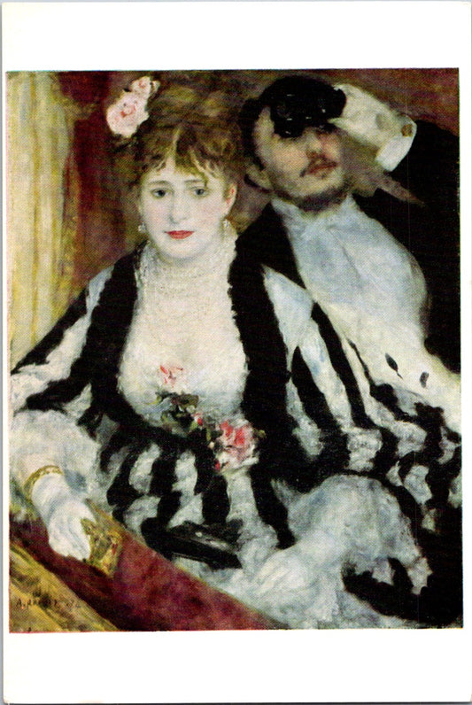 Vintage Postcard La Loge Painting By PierreAuguste Renoir 1874 Unposted