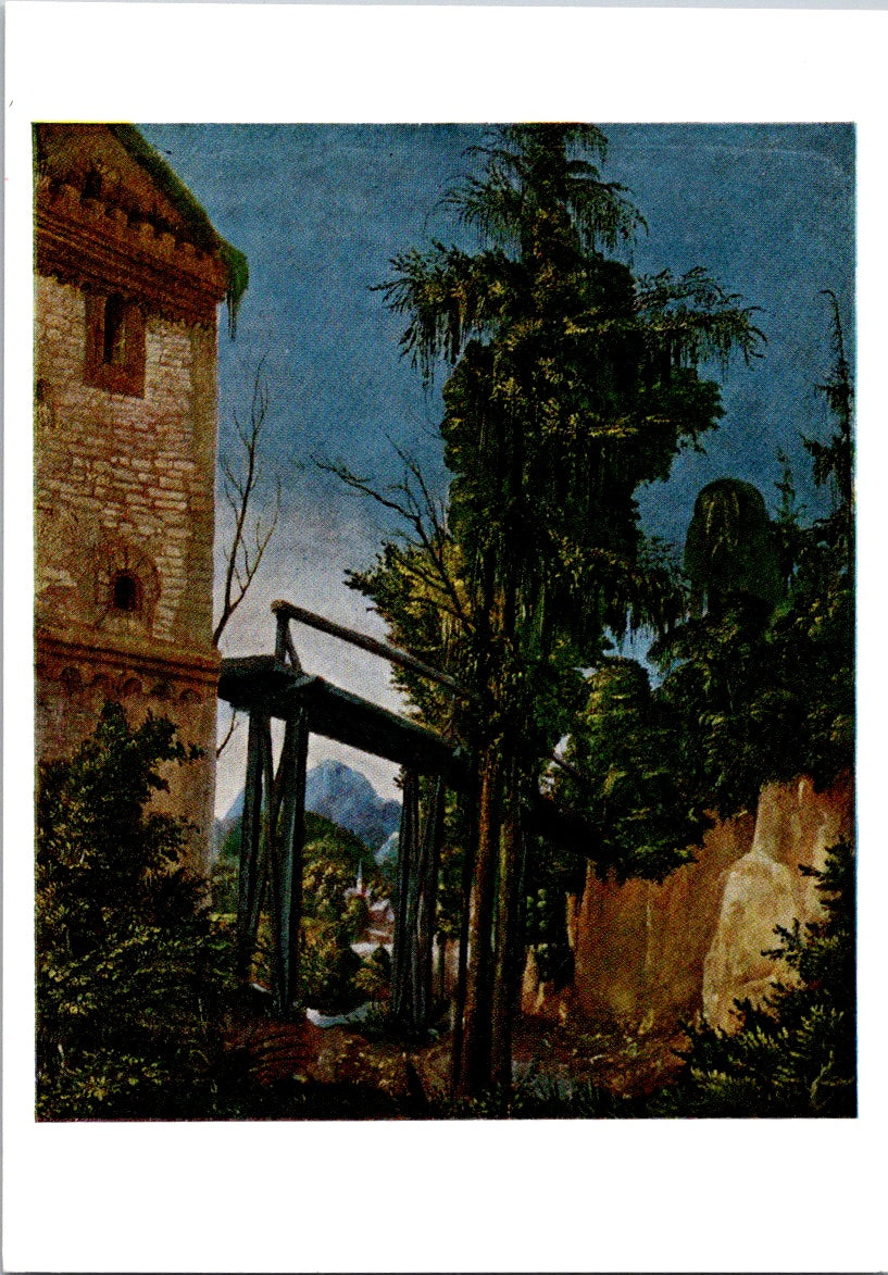 Vintage Postcard Landscape With A Footbridge By Albrecht Altdorfer Unposted