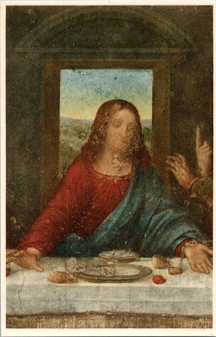 Vintage Postcard Details Of The Last Supper Leonardo Da Vinci Italy Unposted