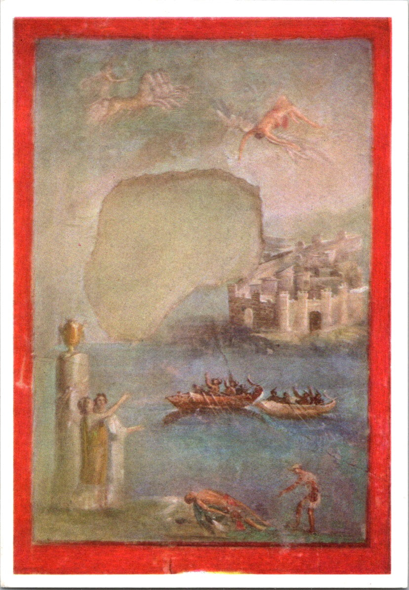 Vintage Postcard Casa del Sacerdos Amandus Dedalo E Icaro Pompei Italy Unposted