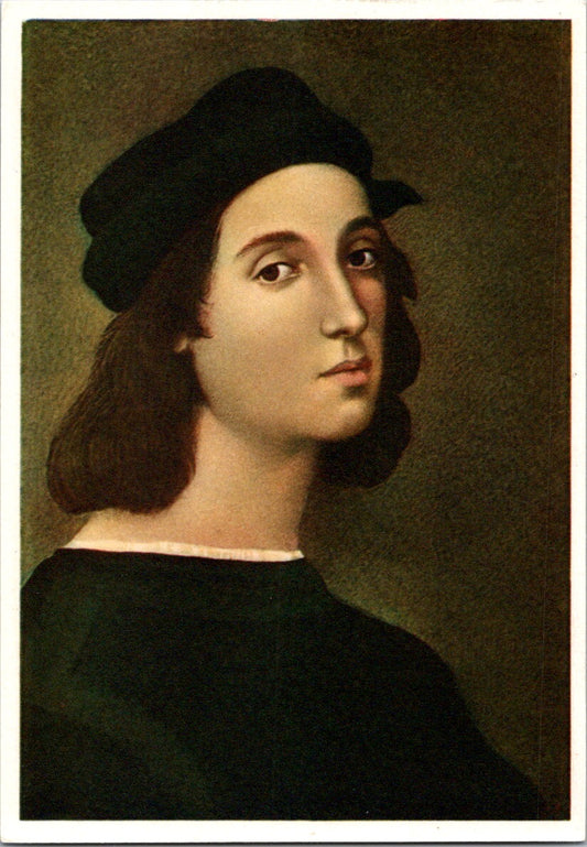 Vintage Postcard Self Portrait Autoritratto Painting by Raphael Uffizi Gallery