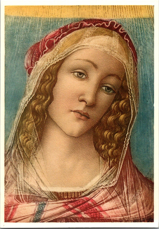 Vintage Postcard The Virgin Boticelli Uffizi Gallery Florence Italy Unposted