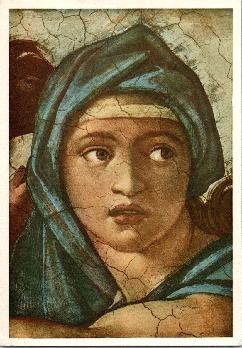 Vintage Postcard Delphic Sibyl Sistine Chapel Michelangelo Rome Italy Unposted