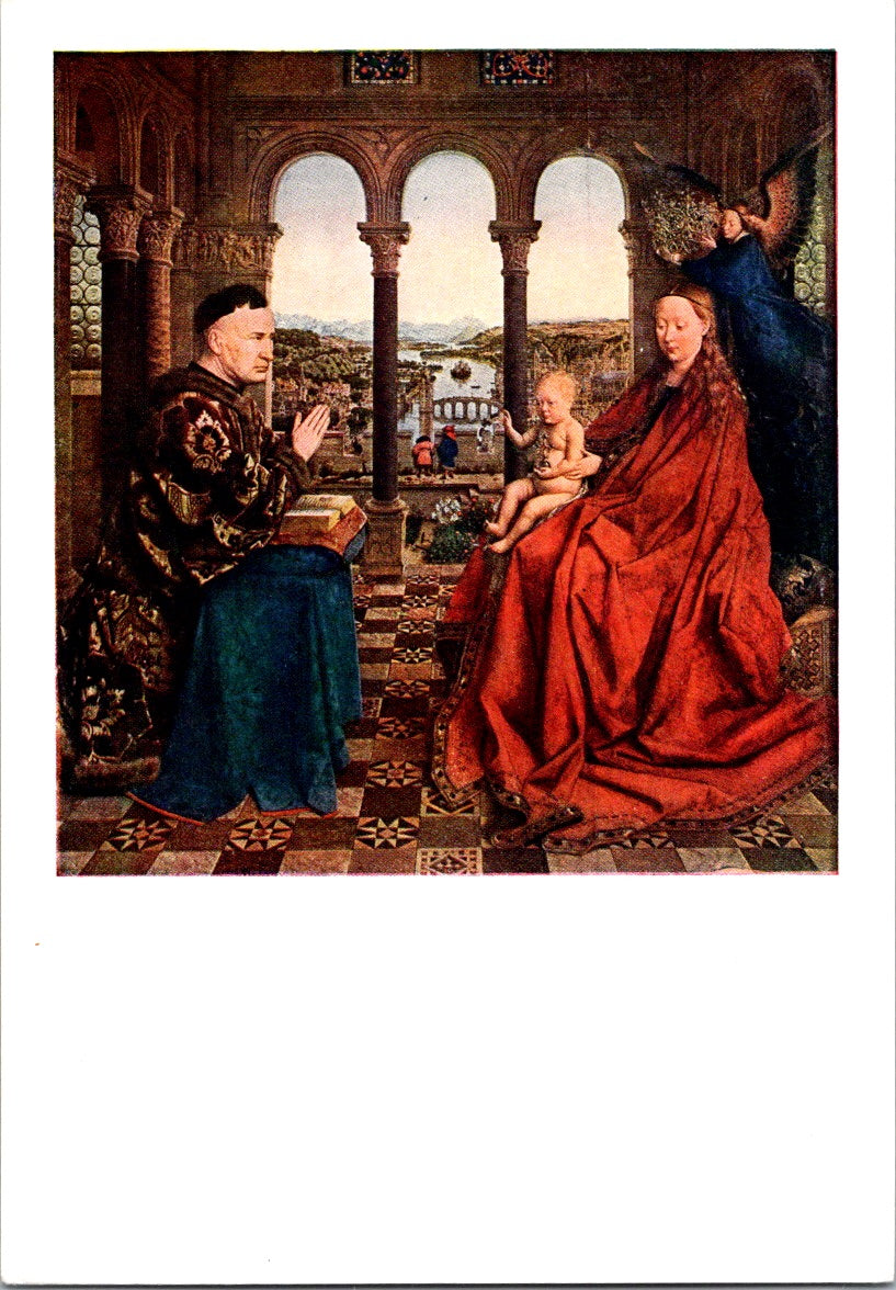 Vintage Postcard The Virgin and Child with Saints and Donor Jan van Eyck